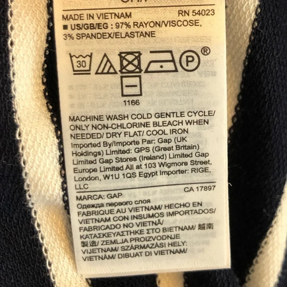 GAP Women’s NWT Navy/White Knee Length Dress With Opening in Back Size Small